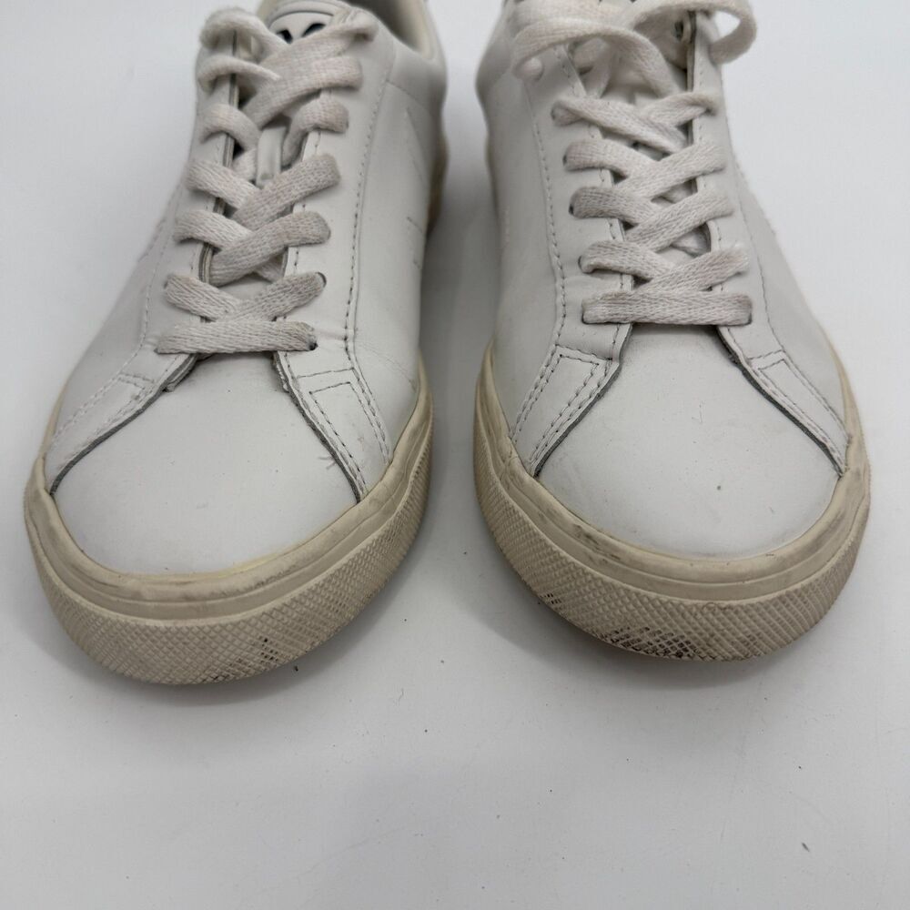 Veja Esplar Leather Suede White Sneakers Casual Preppy Athleisure Women Size 8 - Picture 2 of 12